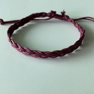 Bracelet - maroon braided sliding knot